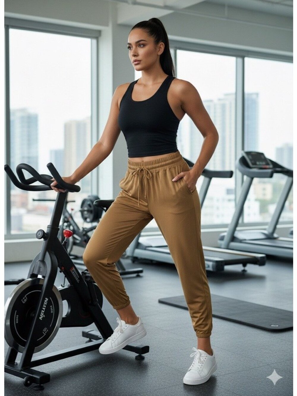 Fabletics High Waisted Joggers Mustard Size XXL Neutral Gym Workout Athletic